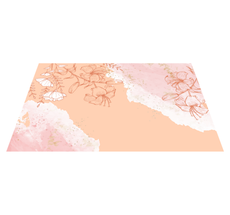 Floral Abstract Blush nature vinyl rug - TenStickers