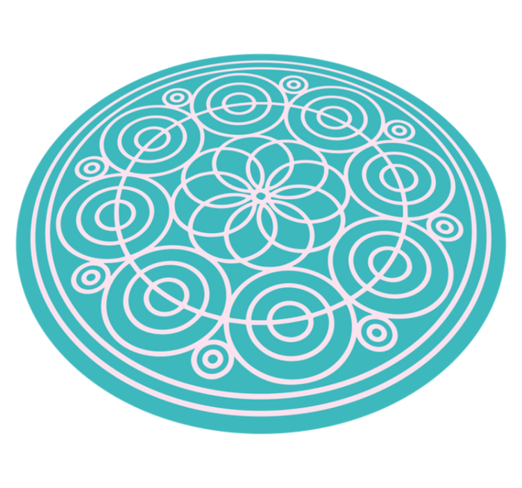 Geometric circles design mandala vinyl rug - TenStickers
