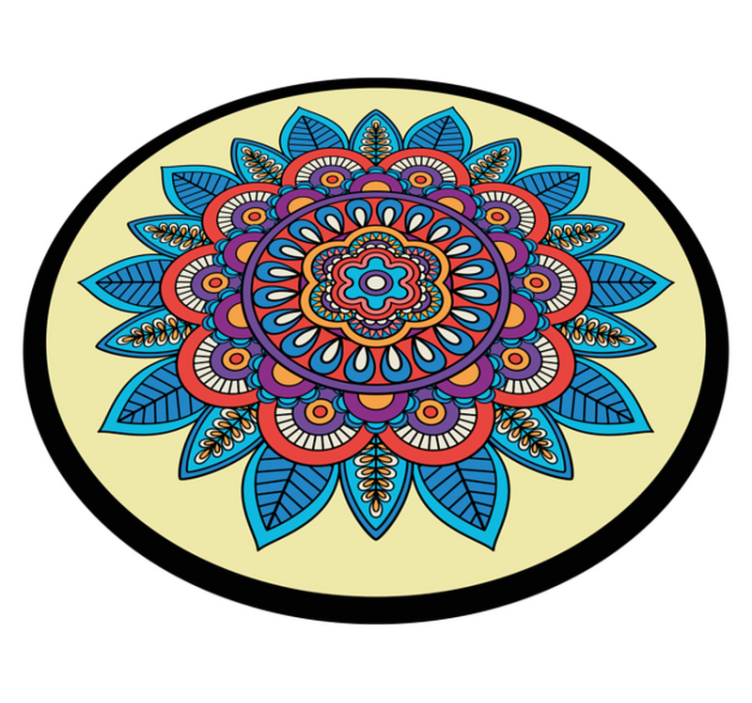 Colourful vintage mandala design vinyl rug - TenStickers