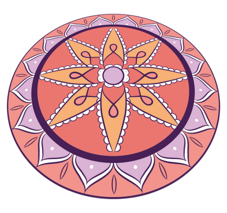 Simple pink motif mandala vinyl rug - TenStickers