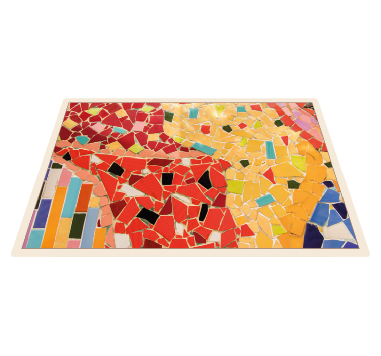 Vibrant tiled arrangement mosaic vinyl rug - TenStickers