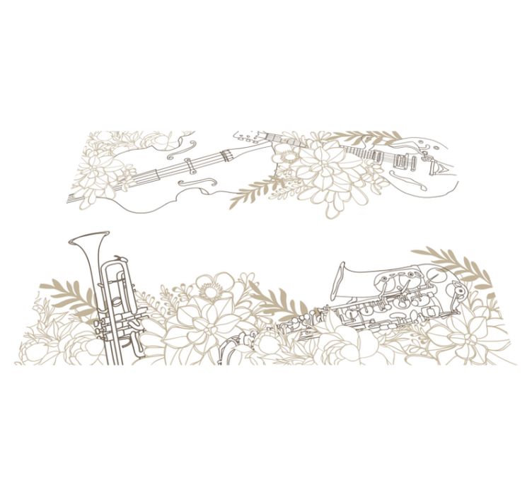 Harmonic Bloom Composition floral vinyl rug - TenStickers