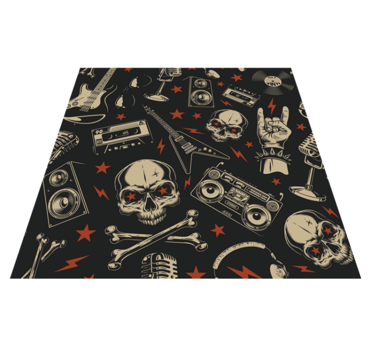 Rock Music Theme teen vinyl rug - TenStickers