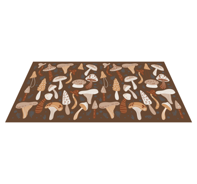 Mushroom Patterns nature vinyl rug - TenStickers