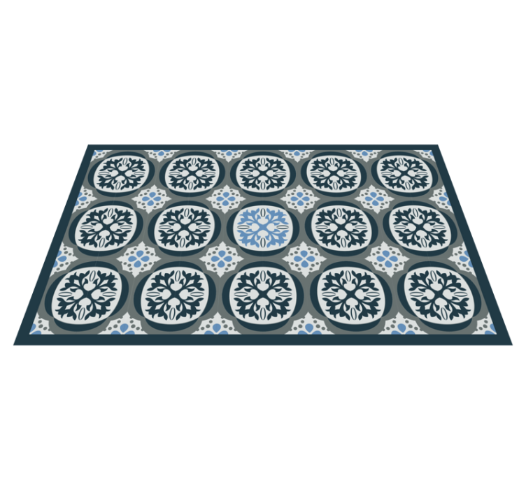 Elegant Floral Tiles tile vinyl rug - TenStickers