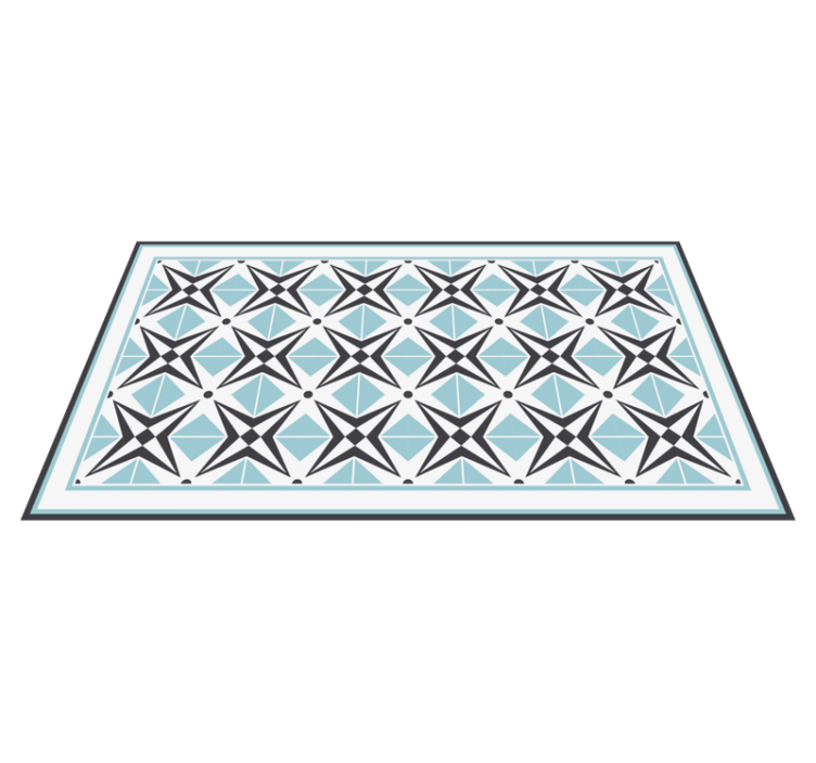 Star blue motif mosaic vinyl rug - TenStickers
