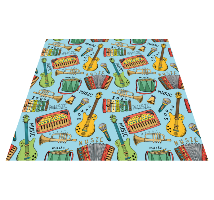 Kids vinyl rug with joyful music instruments - TenStickers