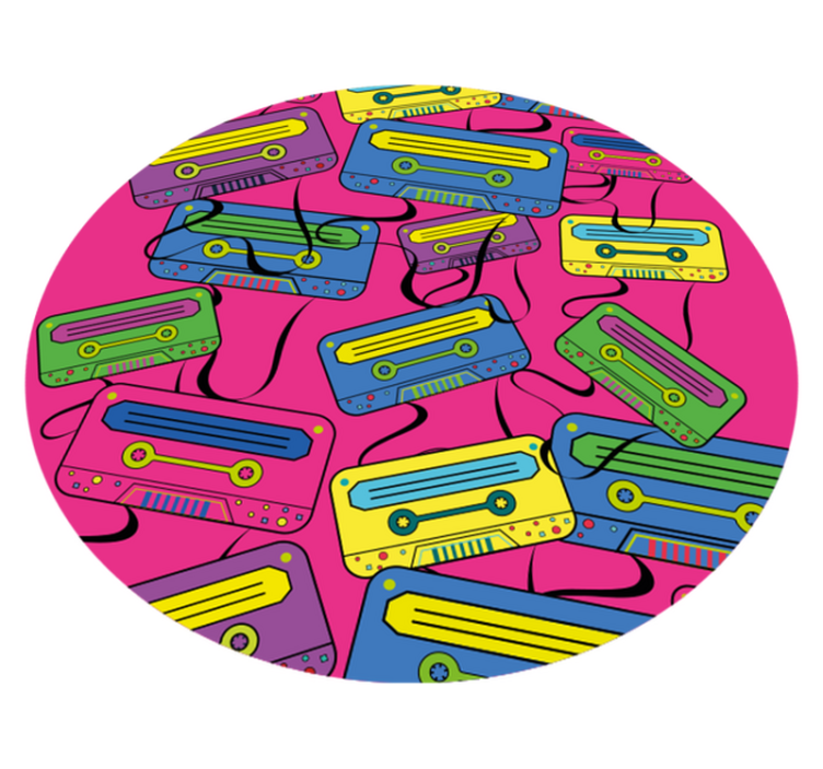 Kids vinyl rug vivid cassette tapes design - TenStickers