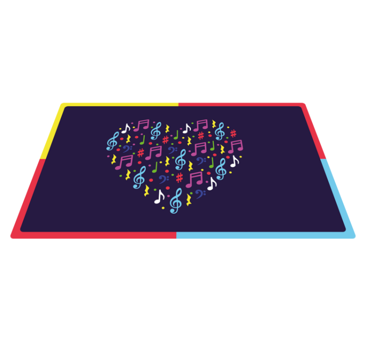 Kids vinyl rug colorful musical heart - TenStickers