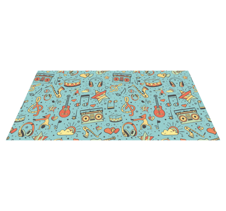 Musical theme kids vinyl rug - TenStickers