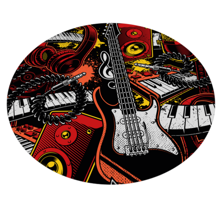 Kids vinyl rug musical instruments frenzy - TenStickers