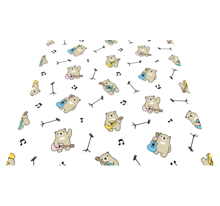 Musical Bears Pattern nursery vinyl rug - TenStickers