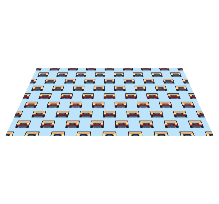 Retro Cassette Patterns kids vinyl rug - TenStickers