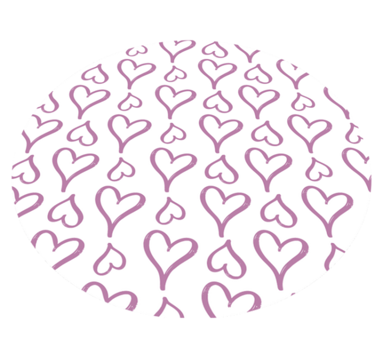 Textured vinyl rug with pink heart pattern - TenStickers