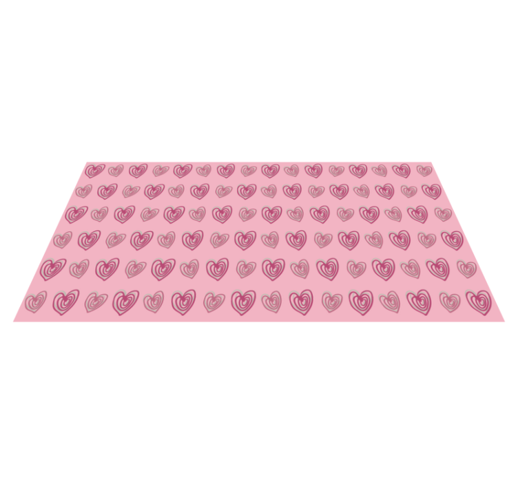Kids vinyl rug in pink heart doodle pattern - TenStickers