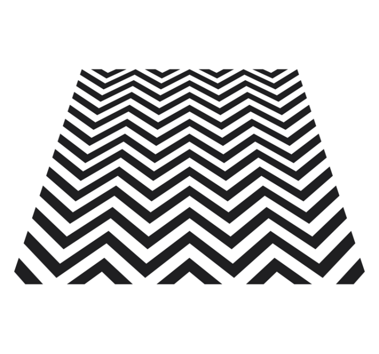 Classical black white zig zag square vinyl rug - TenStickers