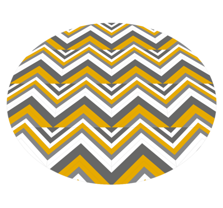 Chevron grey and yellow geometric vinyl rug - TenStickers