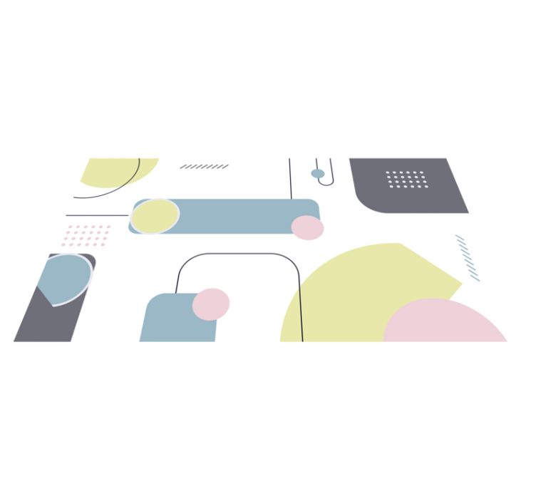 Pastel geometric shapes geometric vinyl rug - TenStickers