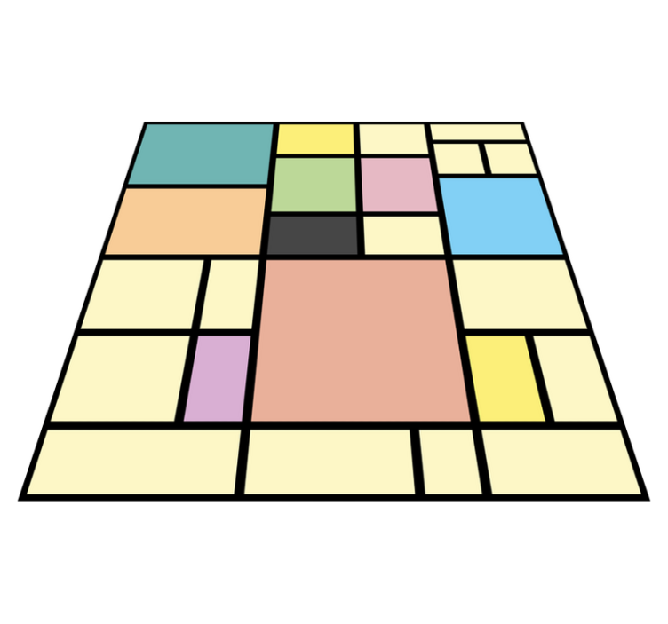 Vibrant Geometry geometric vinyl rug - TenStickers