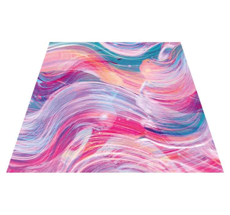 Colorful Wave Swirls stone effect vinyl rug - TenStickers