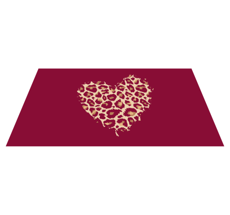 Heart Motif animal print vinyl rug - TenStickers