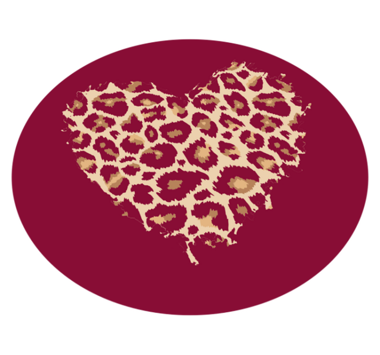 Heart Patterned Spots animal print vinyl rug - TenStickers