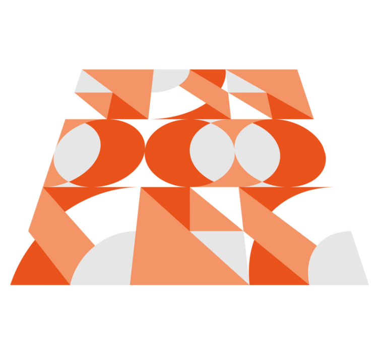 Geometric vinyl rug with retro geometric pattern - TenStickers