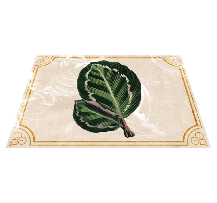 Leaf Motif Elegance nature vinyl rug - TenStickers
