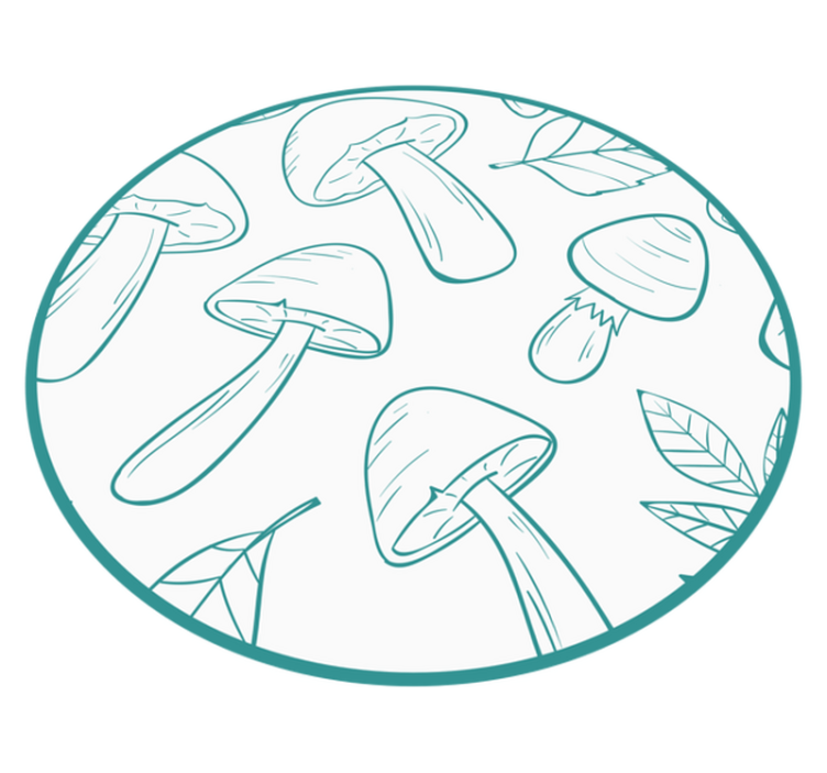 Mushroom Leaf Motif nature vinyl rug - TenStickers