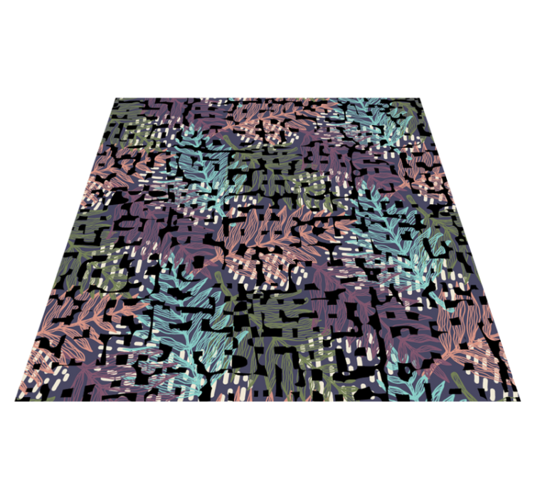 Nature vinyl rug with vibrant leafy design - TenStickers