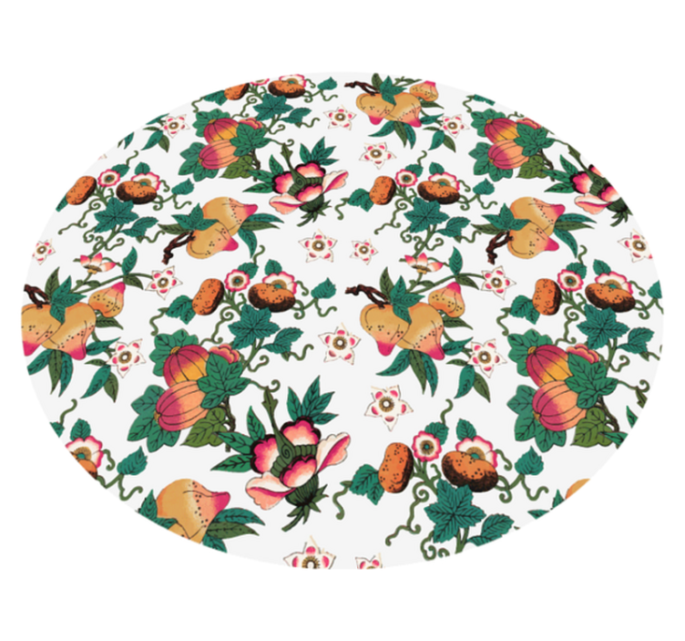Floral vinyl rug botanical floral design - TenStickers