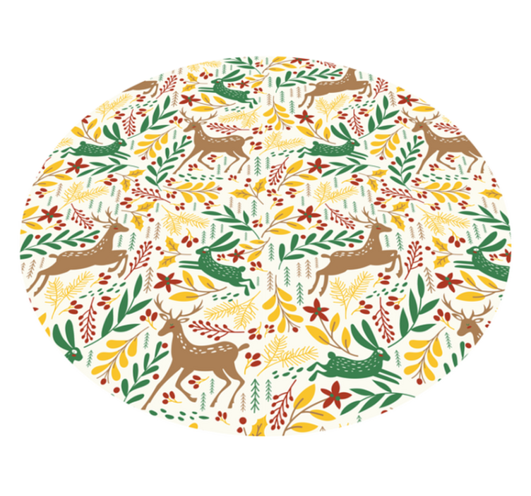 Nature inspired motif Christmas vinyl rug - TenStickers
