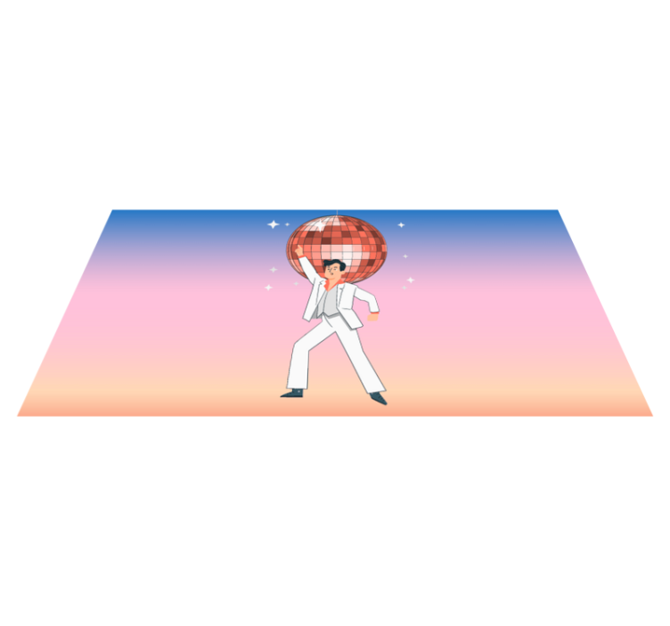 Dance Party Vibes kids vinyl rug - TenStickers