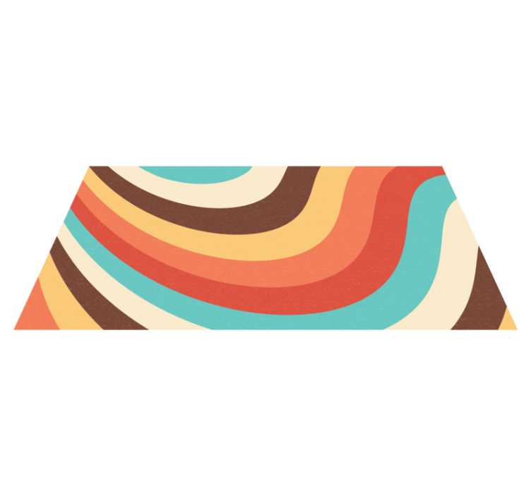 Retro Wave Pattern modern vinyl rug - TenStickers