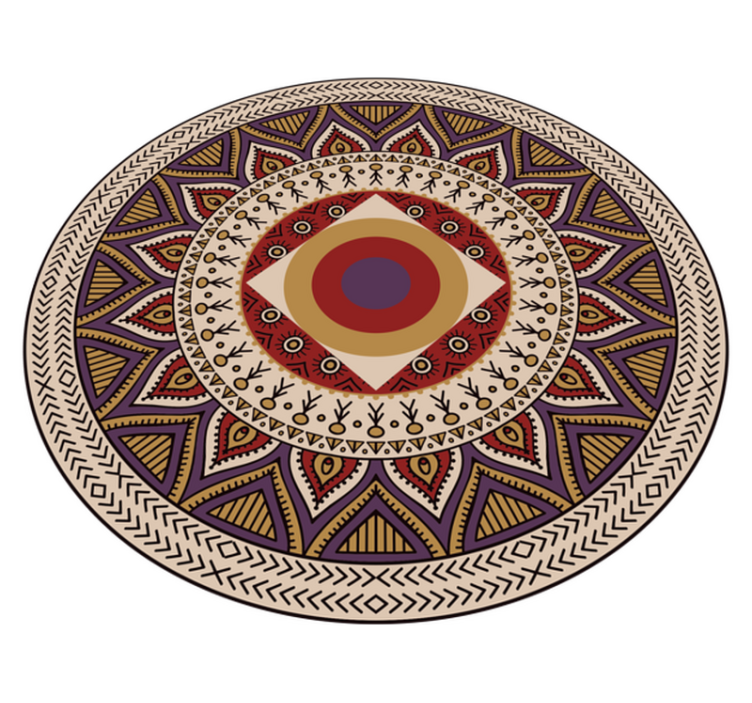 Vibrant Circular Pattern mandala vinyl rug - TenStickers