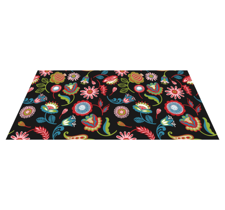 Bold Botanical Motivation floral vinyl rug - TenStickers