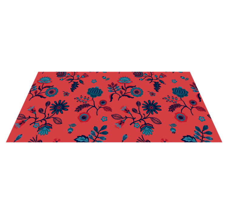 Vibrant floral print floral vinyl rug - TenStickers