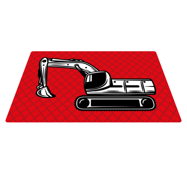 Excavator Art kids vinyl rug - TenStickers