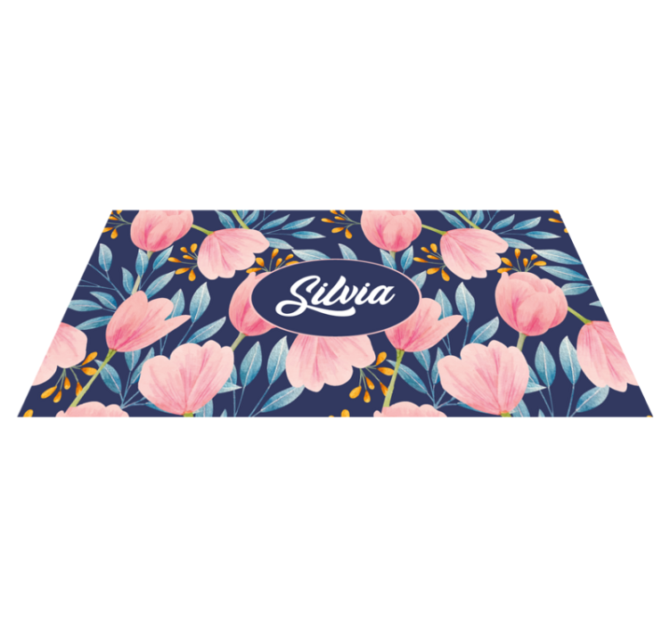 Watercolour flowers art  personalised mat - TenStickers