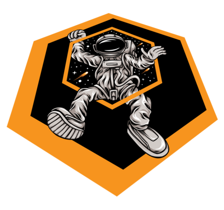 Happy astronaut illustration bedroom rug - TenStickers