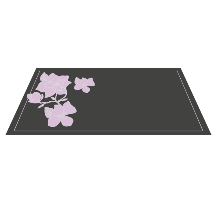 Pink arrangement floral vinyl rug - TenStickers