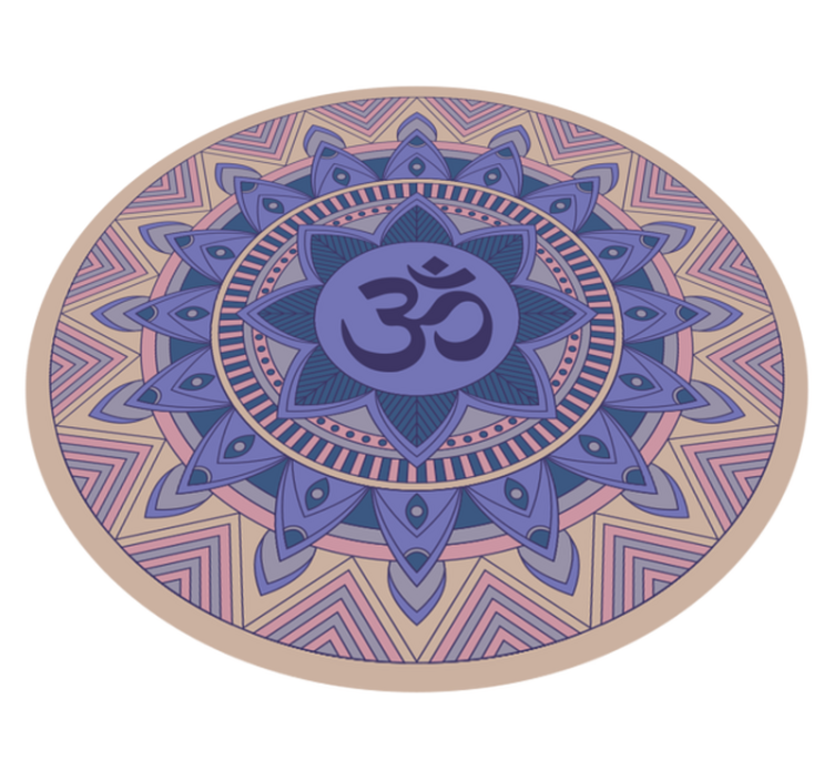 Meditative Lotus Pattern mandala vinyl rug - TenStickers