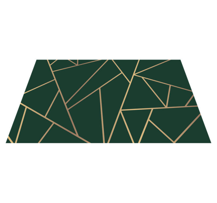Green elegant lines geometric vinyl rug - TenStickers
