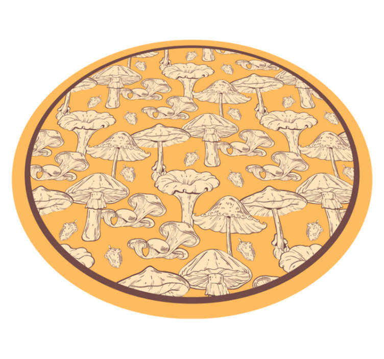 Nature vinyl rug mushroom design - TenStickers