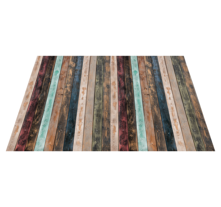 Colorful classic planks wood effect vinyl rug - TenStickers