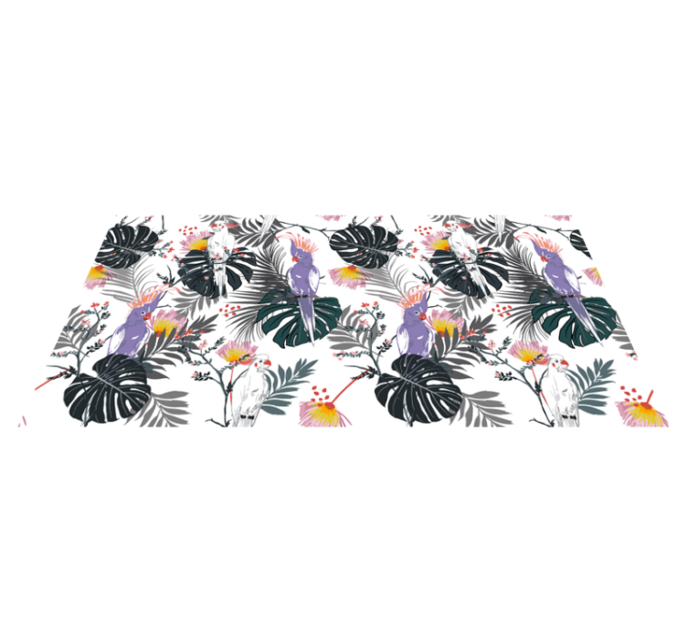 Tropical leaf arrangement living room vinyl rug - TenStickers