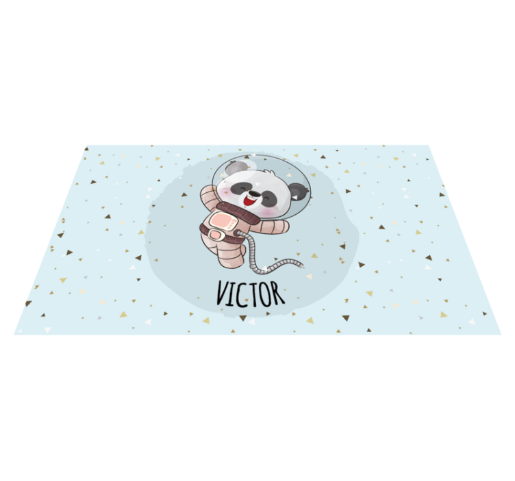 Cute Panda Astronaut custom vinyl rug - TenStickers