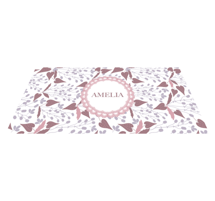Floral Pattern custom vinyl rug - TenStickers
