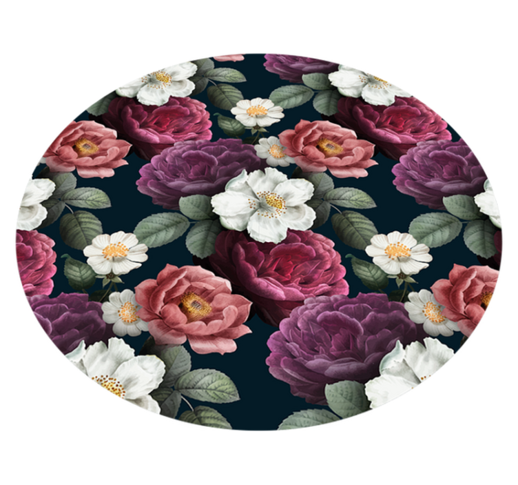 Graceful Botanical Composition floral vinyl rug - TenStickers