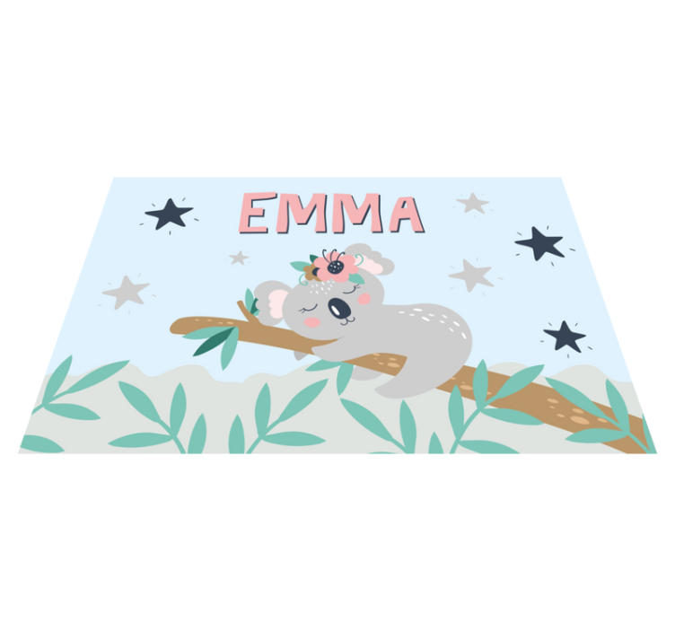 Koala Night custom vinyl rug - TenStickers